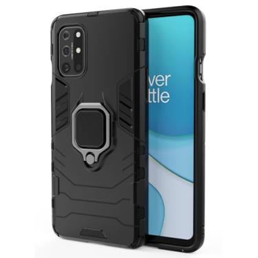 Imagem de SORAKA Capa para OnePlus 8T 5G com suporte para anel Capa Slim Fit de TPU macio Capa OnePlus 8T 5G com placa de metal para suporte magnético de telefone para carro