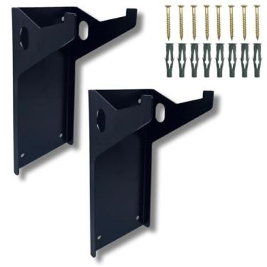 Imagem de 2 Suportes Para Botijão De Gás Fixo De Parede Aço Alta Durabilidade Design Suspenso (Preto)