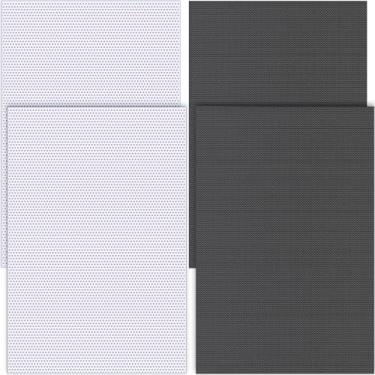 Imagem de STSTR 4 folhas de malha de olhos de pele de 0,5 mm, preto/branco 11,8 x 19,87 polegadas, folha de malha de PVC respirável, redes para olhos imprimíveis à prova d'água para cosplay peludo, adereços