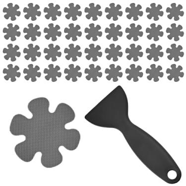 Imagem de Heran Adesivos de banheira antiderrapantes transparentes de 36 peças – Passos de chuveiro com apliques adesivos inclui raspador premium, fácil instalação