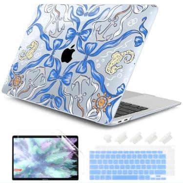 Imagem de DONGKE Capa para MacBook Air de 13 polegadas 2021-2018, compatível com A2337, M1, A2179, A1932, compatível com tela retina e Touch ID, capa de plástico rígido com película de teclado - See Life