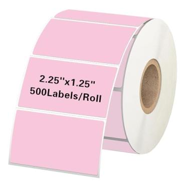 Imagem de Starboling Etiquetas térmicas diretas rosa de 5,7 cm x 3,18 cm, etiqueta de impressora autoadesiva para endereço, logotipo, envio, códigos de barras, código QR