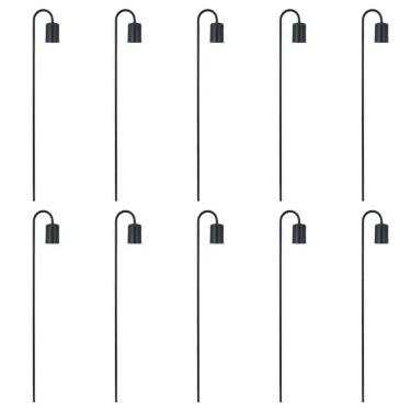 Imagem de Kit 10 Luminária Balizador Jardim Spot Curvo Gu10 Preto 75Cm