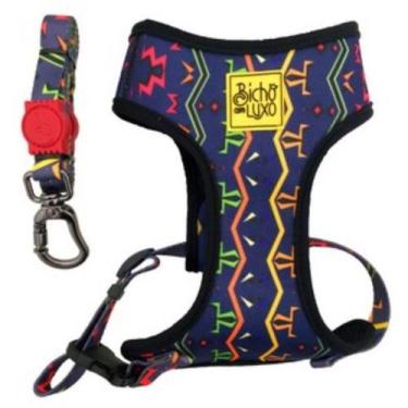 Imagem de Guia E Peitoral Crush Evolution Para Cães Linha Luxo G ul - Bicho Com 