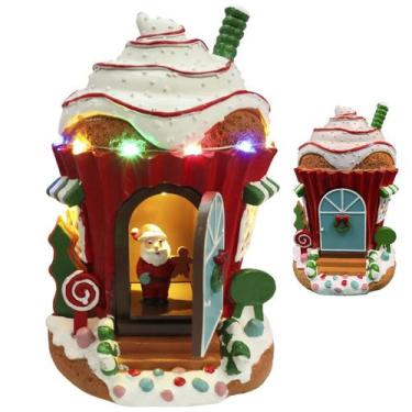 Imagem de Casa de Papai Noel Natal Cupcake Natalino Som Musicas Led Enfeite Deco