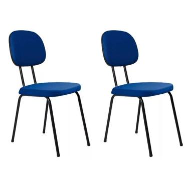 Imagem de Kit 2 Cadeiras Palito Fixa Recepção Igreja Recepção Sala