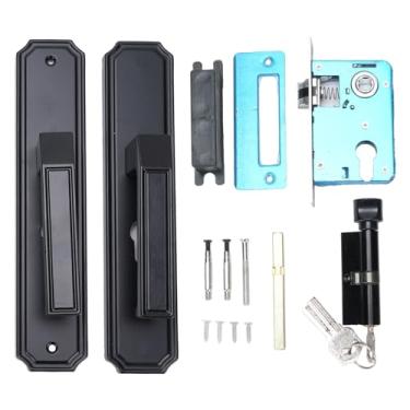 Imagem de VBESTLIFE Conjunto de Trava da Porta de Entrada Com Chave, Fixação Preta da Porta da Frente Preta, Maçaneta Silenciosa, Painel Espessado, para Quartos, Hotéis, Escritórios, etc.