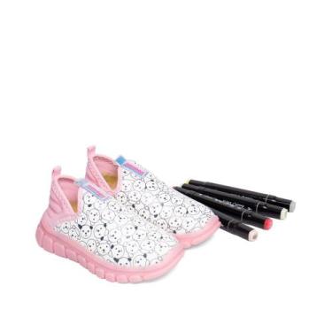 Imagem de Tênis Infantil Novopé Bobbie Goods Flexível Branco/Rosa, Branco, Rosa,