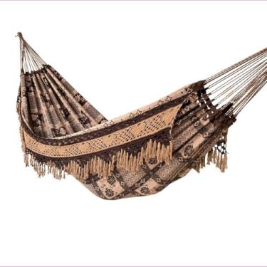 Imagem de Rede de Dormir Luxuosa para Casal - Rede de Descanso Premium para Lazer e Conforto(MARRON CARAMELO)