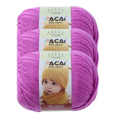 Imagem de Fio macio para bebê, 30% alpaca 70% poliéster, hipoalergênico, lavável, lavável na máquina, lã de bebê, ideal para tricô, crochê, cobertores de bebê, roupas e acessórios para recém-nascidos, 50 g por