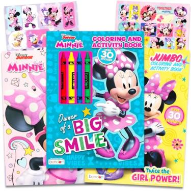 Imagem de Conjunto de livros de colorir da Minnie Mouse da Disney – Pacote com 3 livros de colorir com adesivos (Suprimentos de Festa da Minnie Mouse)