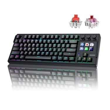 Imagem de Teclado mecânico para Stream Deck da MMOBIEL – Teclado QWERTY RGB de troca a quente com 6 teclas macro LCD programáveis e 3 mostradores de controle para OBS, streaming, edição, produtividade – para