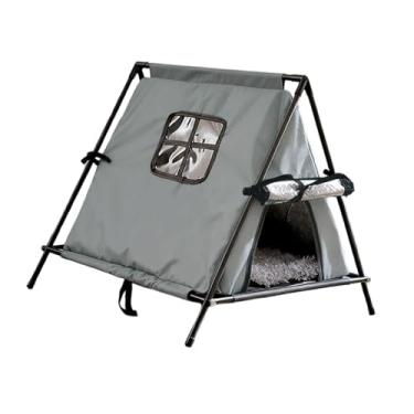 Imagem de Stgfyxgs Tenda para gatos, casa, cama para animais de estimação, tenda para gatinhos, caverna para terraço, área externa, Gray L