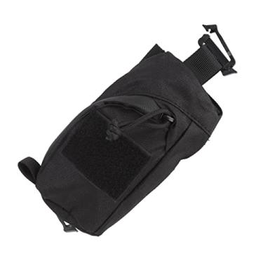 Imagem de ZAWELIYO Bolsa de Alça de Mochila, Organizador de Alça de Ombro Com Clipe Com Design de Camada Dupla para Telefone, Canetas, Chaves, Bolsa de Fixação de Nylon de Lona à Prova D'água (Preto)