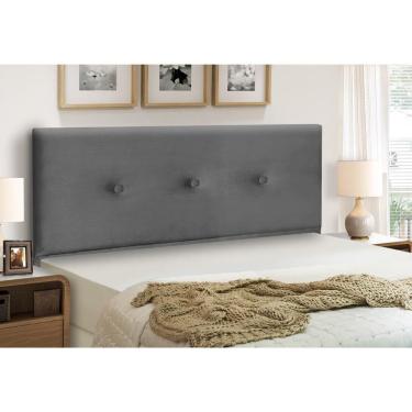 Imagem de Cabeceira Estofados Casal Quarto 1,44cm Mariana Suede Cinza Madelina Decor