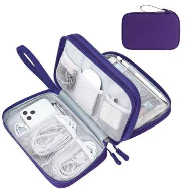 Imagem de Organizador eletrônico FYY Travel Cable Bag impermeável roxo