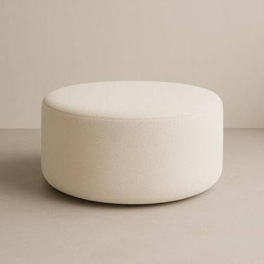 Imagem de Puff Riviera Orgânico Redondo Tecido Boucle Puf Luxo decorativo sala -