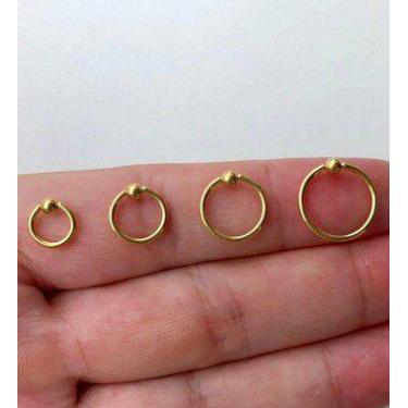 Imagem de Argola Captive em Titânio PVD Dourado com Bolinha - 1,2mm - no-brand, 