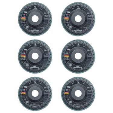 Imagem de Kit Disco Flap 4.1/2 Zirconio Gr 80 Costado Plástico Performance 6 Un 