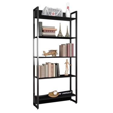 Imagem de Estante Porto 80cm Com 5 Prateleiras Preto - D'Rossi