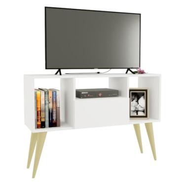 Imagem de Rack para Sala Quarto TV Até 40 Pol. Retro Moderno Argentina(Branco)