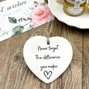 Imagem de Enfeite para pendurar, nunca se esqueça da diferença que você faz, ornamento inspirador para pendurar, presente de agradecimento ao professor, presente de agradecimento para amigos, mulheres, colegas