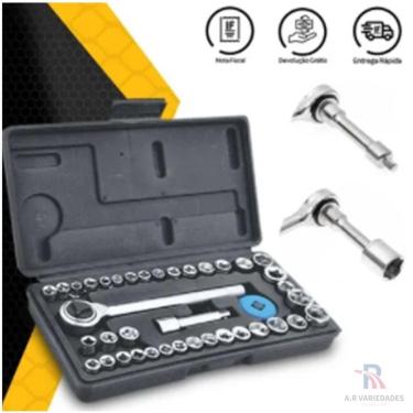 Imagem de Jogo Chave Soquete C/ Catraca Reversível 40 Pçs Borracheiro