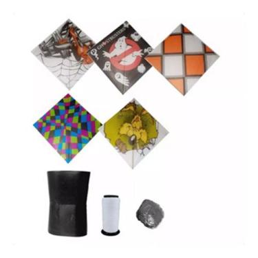 Imagem de Kit 5 Pipa Peixinho C/ Rabiola + Lata C/ 100jds De Linha - ARV, Variad