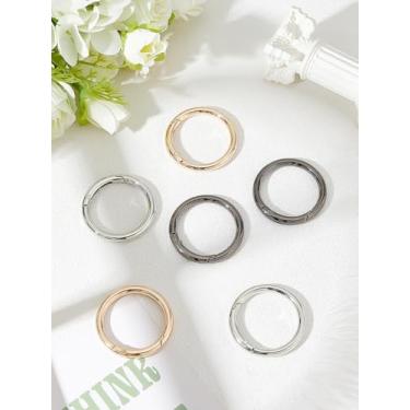 Imagem de 6 peças anéis de portão de mola de liga de calibre 5, anéis redondos coloridos ganchos de pressão para encontrar joias para corrente de corda, chaveiros, chaveiros, artesanato, joias, 40 x 4,5 mm