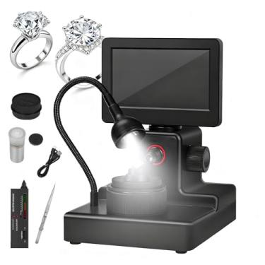 Imagem de Microscópio digital LCD de 4,3 polegadas, visualizador digital de cinta de diamante, ampliação de 50-1500X, kit de microscópio biológico, identificação precisa, para visualizador de inscrição de