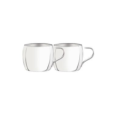 Imagem de Conjunto 2 Xícaras Para Chá E Capuccino Tramontina 64430790 230ml Inox