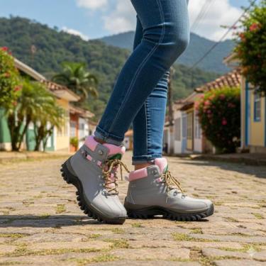 Imagem de Botinha Feminina Coturno Cano Médio Tornozelo ref 130 - Dragxter, Cinz