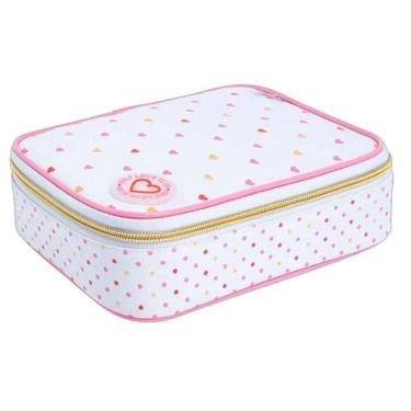 Imagem de Estojo Escolar Infantil Box Académie Coração Metalizado Azul - Tilibra