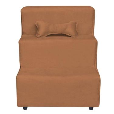 Imagem de Escadinha Pet 3 Degraus Cachorro E Gato Veludo Terracota