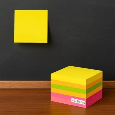 Imagem de Bloco de Notas, Adesiva, Cola de Qualidade 400 Folhas de Anotação 76 x 76mm 5 cores Grande