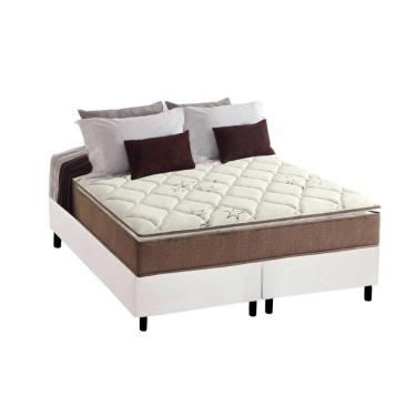 Imagem de Cama Box Queen: Colchão Ortopédico Anjos D28/ Ag65 Star + Base Crc Courano White(158X198)