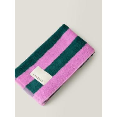 Imagem de WENSHUO Toalha de mão listrada larga de algodão roxo lavanda campos, 100% algodão penteado, toalha de luxo, super absorvente (pacote com 1) (75 cm C × 34 cm L)