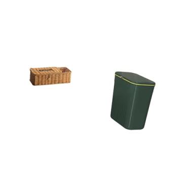 Imagem de Fenteer Caixa de Armazenamento de Lenços de Papel com Controle Remoto E Cesto de Lixo Que Economiza Espaço para Organização de Mesa, Quarto, Cozinha, Banheiro