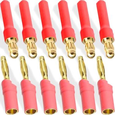 Imagem de DKARDU 12 peças conector bala de 3,5 mm para conector banana de 2 mm sem fio 2 mm a 3,5 mm plugue bala banana macho adaptador fêmea, para motor ESC RC carro barco FPV