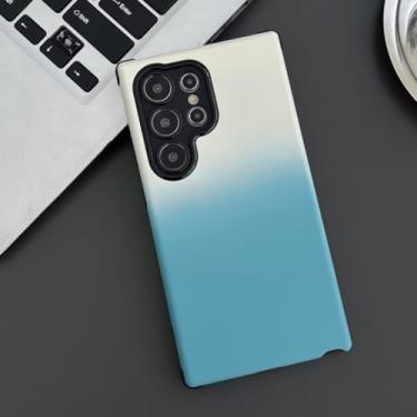 Imagem de MVVKKY Capa protetora para celular Samsung S24Plus, cor gradiente, silicone macio, à prova de choque, com lentes, estilo Candy (para Samsung S24Plus/branco ciano)