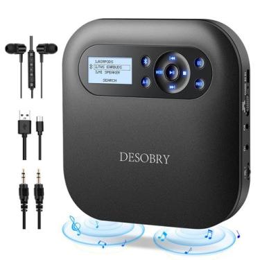 Imagem de Leitor de CD portátil Desobry com Bluetooth e alto-falantes