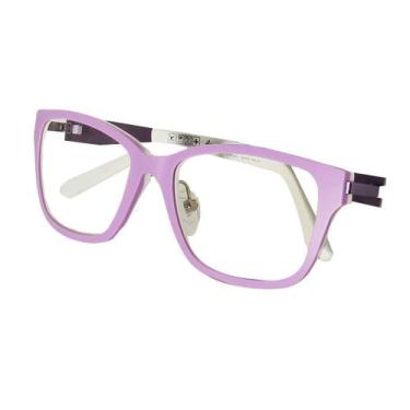 Imagem de Armação Óculos de Grau Colorido Acetato American Way TR007, Lilás