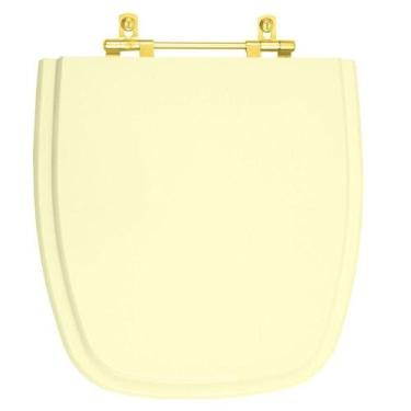Imagem de Assento Sanitário Fit Pergamon para vaso Celite Com Ferragem Dourada -