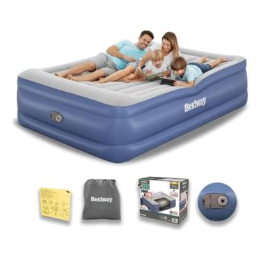 Imagem de Colchão Queen Inflável Condortável Suporta 350kg Família Enchemento Elétrico Bomba 110v