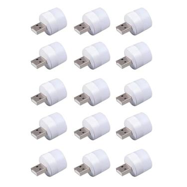 Imagem de YIPINER 15 mini luz noturna USB, luz de LED, LED de economia de energia, lâmpada noturna para laptop USB (adaptador adequado 5V 1A) (luz quente)