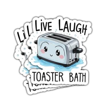 Imagem de 3 peças Live Laugh Toaster Bath Sticker Funny Toaster Baths Bomb Sticker Gift Strong Adhesive Live Laugh Torradeira Adesivos de Banho Torradeira Decalque de Banho para Laptop Garrafa de Água Caixa de
