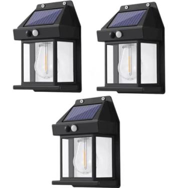 Imagem de Luminária solar à prova d'água com sensor de movimento(3 Unidades)
