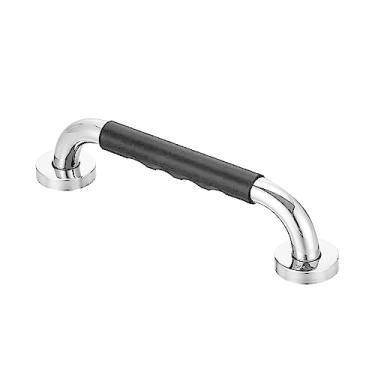 Imagem de Barra de apoio antiderrapante para chuveiro de 19,6 polegadas Alça de aço inoxidável para banheiro Barra de apoio coberta de silicone para montagem na parede Suporte de trilho de mão de segurança par