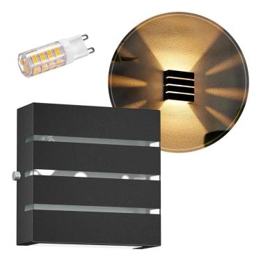 Imagem de 1X Arandela De Parede Externa Slim 3 Fris Marrom Branco Quen