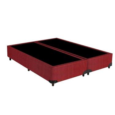 Imagem de Base Box Queen Bipartido Suede Vinho 38x158x198